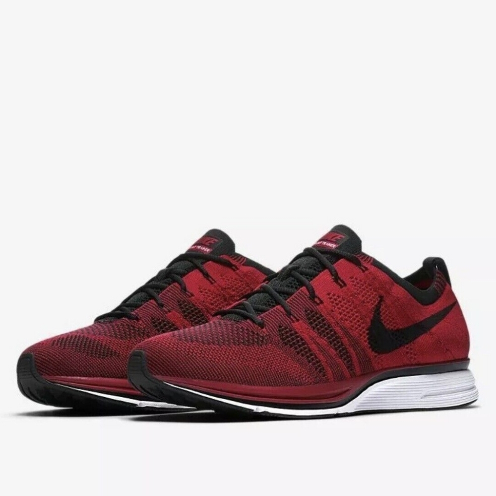 EUC Nike Flynit Trainer Running Shoes Size 13 University Red Black (AH8396-601)